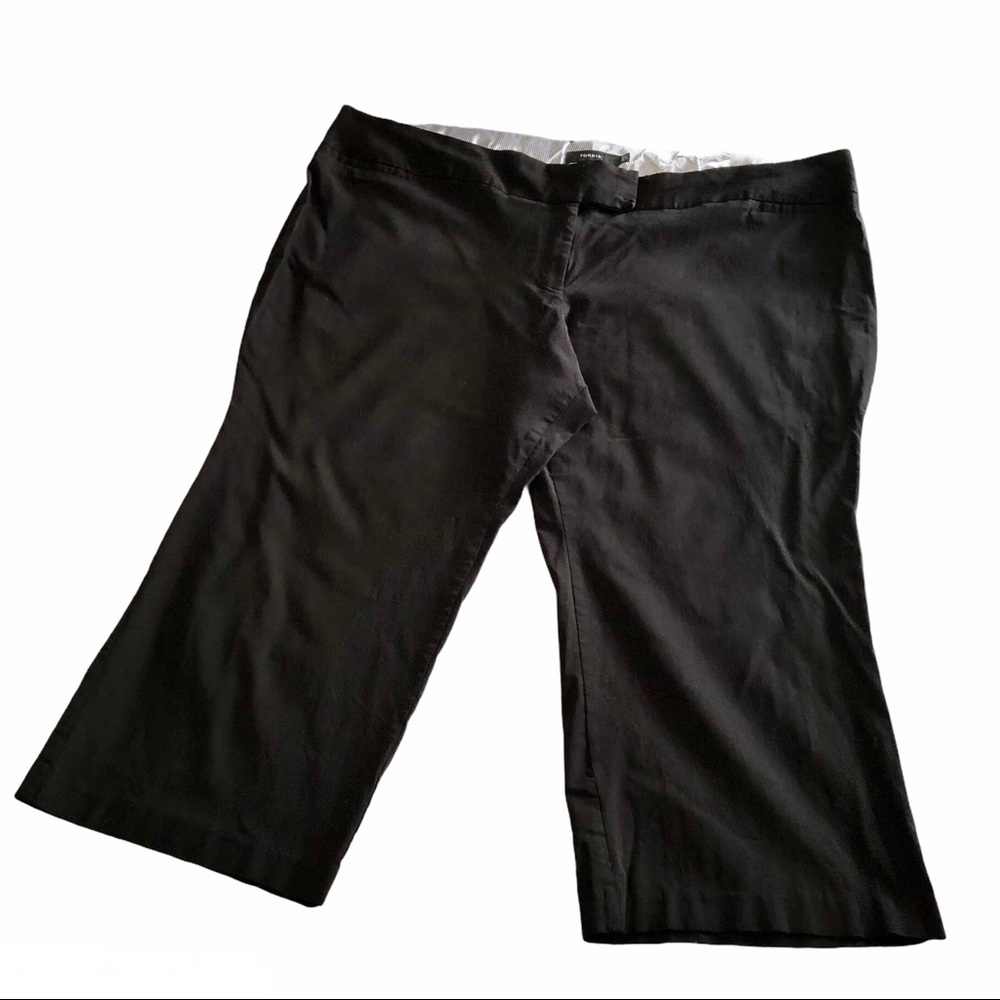Torrid Pants Women’s 30 XS Black Cropped Flat Front Work Neutral Classic Casual